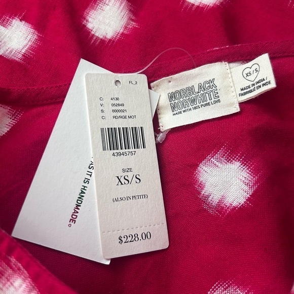 NWT Anthropologie Norblack Norwhite Polka Dot Bell-Sleeve Dress in Red Sz XS/S - Picture 12 of 13